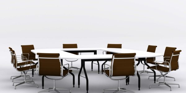 Conference table and chairs in meeting room